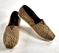 TOMS  Alpargata Glitter Animal Print Slip On Flats Casual Shoes Womens Size 7 - £27.53 GBP