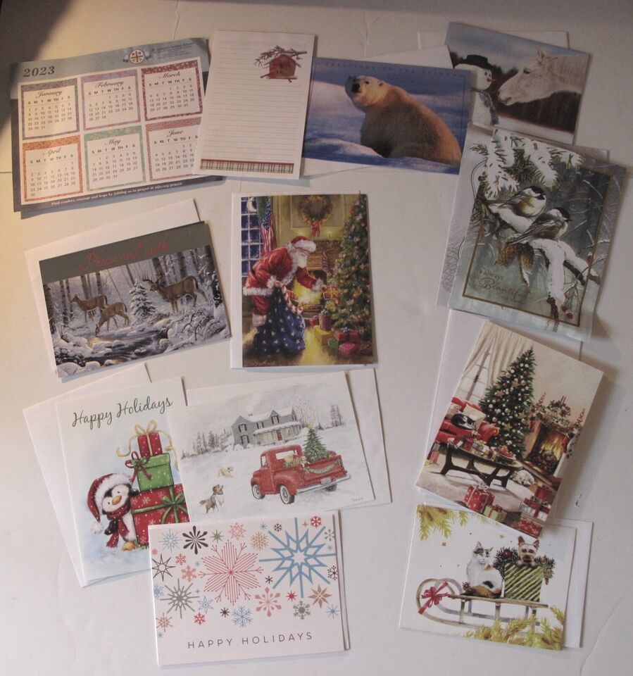 Happy Holidays/Season&#39;s Greetings Cards (10) from Charities w/ Notepad &amp;... - $2.76