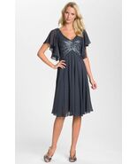 J Kara V-Neck Sequin Bodice Dress Plus Sz 22W Grey - $108.90