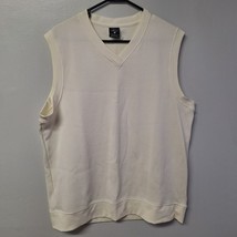 Nike Dri Fit Pullover Vest Off White Mens Large Gold Preppy Club - $13.10