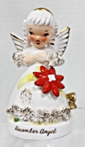 Napco Christmas Angel Poinsettia A1372 4.5 inches In Great Shape w Tag - $34.16