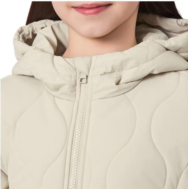 Mondetta Girls Boys Quilted Jacket Beige Pockets Wind Water Resistant Curved Hem Item image 5