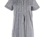 Max Studio chambray embroidered collared shirt dress size Small Lined Lo... - £24.25 GBP
