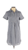 Max Studio chambray embroidered collared shirt dress size Small Lined Lo... - £24.27 GBP