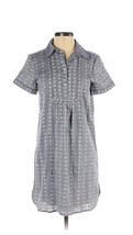 Max Studio chambray embroidered collared shirt dress size Small Lined Lo... - £24.25 GBP