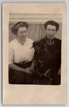 Tomah WI RPPC Lachelt Family Sisters &amp; Dog 1911 To Sweet In Necedah Postcard P25 - £11.75 GBP