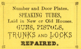 Brooklyn New York Guns Pistols Speaking Tubes Locks Billhead - $20.32
