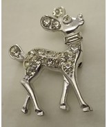 Rhinestone Rudolph Brooch Vintage Mid-Century - £10.95 GBP