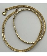 Vtg Chain Necklace 18&quot; Gold Plated 3.8mm Interlocking Flat Classic Herri... - €14,25 EUR