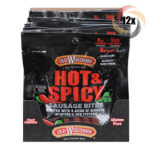 Full Box 12x Bags Old Wisconsin Hot &amp; Spicy Medium Heat Sausage Bites | 4oz - £44.07 GBP