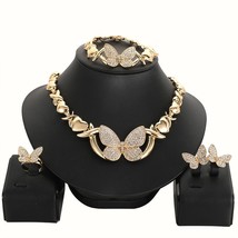 Newest Nigerian Wedding Gold Color African Beads Jewelry Sets For Women Party Tr - £36.21 GBP