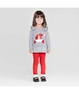 Cat &amp; Jack Toddler Girls’ Unicorn Cat Top and Leggings Set, Gray/Red, 18... - £6.93 GBP