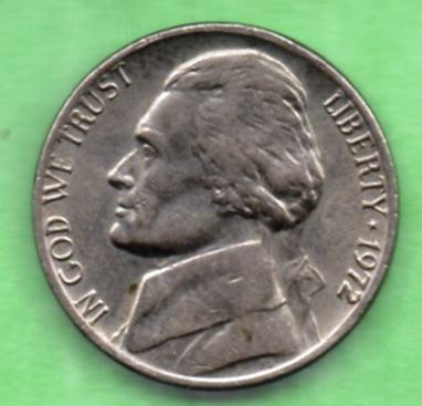 1972 Jefferson Nickel - Circulated - Strong Features Moderate Wear - $0.05