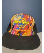  Hard Rock Cafe Cayman Island Hawaiian Tropical Print Trucker Hat Snap B... - £23.35 GBP
