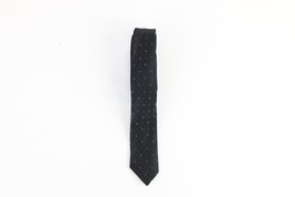 Vintage 40s Bespoke Brocade Silk Cross Geometric Neck Tie Wedding Black USA - £63.04 GBP