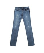 American Rag Skinny Jeans Womens Size 3 R Low Rise Distressed Blue Stretch - £15.81 GBP