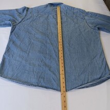 Vintage White Mountain Denim Men's Blue Cotton Short Sleeve Button-Down Shirt XL image 6