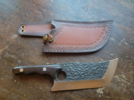 10.5" Custom Hand Forged Damascus Blade Chopping Knife With Sheath - €29,76 EUR 10.5" Custom Hand Forged Damascus Blade Chopping Knife With Sheath - €29,76 EUR