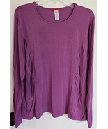 Womens Plus 2X Anne Klein Purple Shirred Sides Shirt Top Blouse Tunic - €16,18 EUR