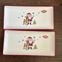 Set Of 2 Rudolph the Red Nose Reindeer and Santa Dinner Platter New - $54.99