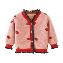 Baby Girl Kids Coat Cotton Daily Lovely Strawberry  Winter Autumn Costume Sweet  - £53.96 GBP