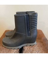 NWT Sorel Joan of Arctic III 8.5 Waterproof Leather Moto Wedge Boots Dar... - $111.92