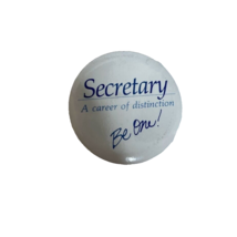 Vintage 90&#39;s SECRETARY A CAREER OF DISTINCTION BE ONE Pinback Pin Button 2&quot; - $9.80