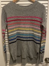 Gap Maternity Sweater Womens XS Pullover Colorful Stripe Red Pink Blue Tunic - £22.90 GBP