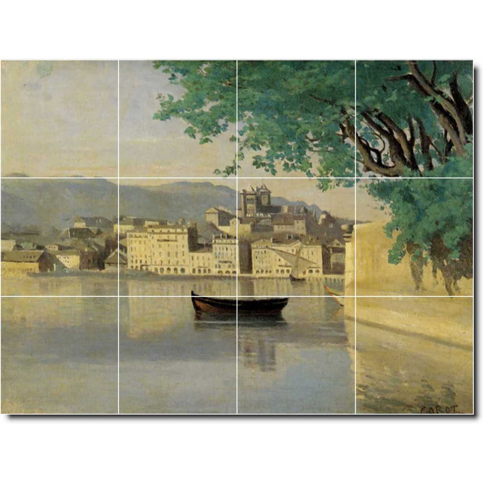 Corot jean geneva view of part of the city
