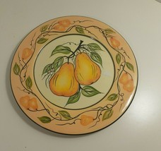 Casa Vero By ACK pears Pattern Italian Glaze Pottery Dinner Platers 9 1/2  - £7.91 GBP