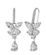 Anna Zuckerman Luxury Lab CZ Diamond  Crystalline Earrings Platinum 925S... - $1,254.88 MXN