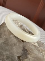 Hand made certified natural perfect Hetian white nephrite jade bangle br... - $2,380.00