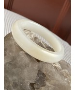Hand made certified natural perfect Hetian white nephrite jade bangle br... - $2,380.00