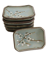 Set Of 6 Japanese Soushun Sakura Porcelain Soy Sauce Rectangular Dipping... - $62.87 CAD