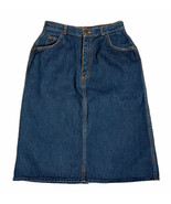 Womens PS GITANO Vintage Retro High-Waist Blue Denim Knee Length Jean Sk... - $47.37 CAD