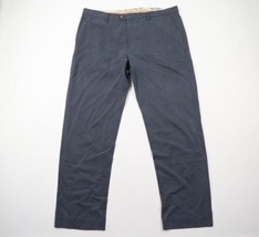 Vintage Tommy Bahama Relax Mens 40x34 Wide Leg Herringbone Silk Chino Pants Blue - £54.39 GBP