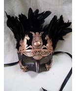 Black Bronze Caesar Augustus Mask Feathers Roman Greek God Goddess King ... - €16,80 EUR