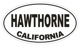 Hawthorne California Oval Bumper Sticker or Helmet Sticker D2858 Euro Oval - $1.39+