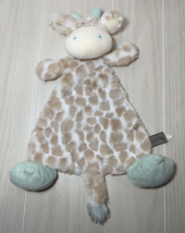 Demdaco Nat &amp; Jules giraffe tan blue lovey baby plush security blanket rattle - £7.64 GBP