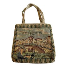 Venezia Italia Souvenir Tapestry Tote Bag Small Purse Handbag Gondola So... - £22.33 GBP