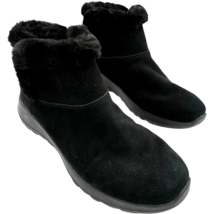 Skechers womens On the Go Joy Black Suede Faux Fur Chukka Ankle Boots si... - $360.60 MXN