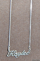 925 Sterling Silver Name Necklace - Name Plate - KAYLEE 17&quot; chain w/pendant - £47.13 GBP