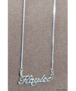 925 Sterling Silver Name Necklace - Name Plate - KAYLEE 17&quot; chain w/pendant - £47.19 GBP