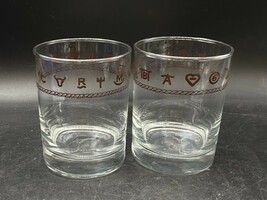 2 Libbey Glass Western Cattle Brands Rope Rocks Glasses Tumblers - $34.64