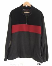 Izod Perform X Izodsport Fleece Gray Red Black Mock Long Sleeve XL Men - $23.94