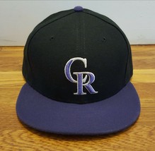 New Era 59Fifty Colorado Rockies Alternate Black Purple On Field Hat Cap 7-5/8 - £35.25 GBP