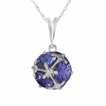 3.40 Carat 14K White Gold Natural Tanzanites Necklace Gemstone Series 14&quot; - 24&quot;  - £400.25 GBP