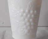 Anchor Hocking Milk Glass Stemmed Goblet Grape Leaves 8oz Water Milk Rep... - £7.92 GBP