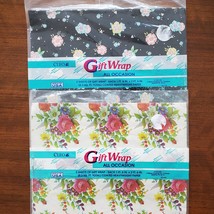Vintage Gift Wrap, Set of 2, Floral Wrapping Paper, Cleo Gift Wrap, Scrapbooking image 2