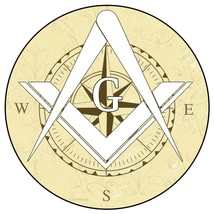 Masonic Free Mason Compass Vinyl Decal Sticker Car Truck Temple Freemason 4&quot; - £3.13 GBP